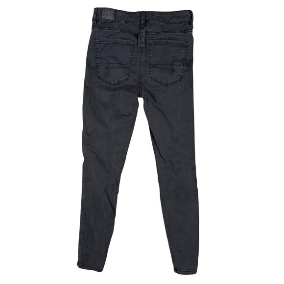 American Eagle Womens High Waist Jeggings Size 4 Black Modern Timeless Edgy - Picture 4 of 6